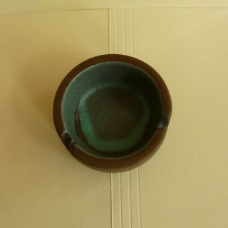 Vintage 1960s Heath Ceramics Small Brown - And - Blue Ashtray