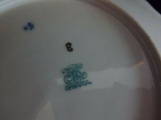 Flow Blue Bavarian Porcelain China Vintage Floral Plate Dish w/ Gold Accents 5