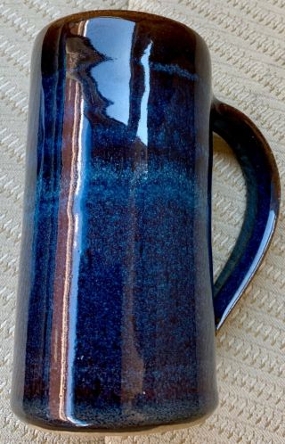 Tall Blue & Black Mug Grand River Pottery Studio Pottery Markesan Wisconsin