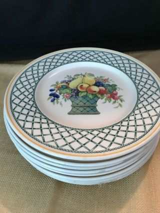 Villeroy And Boch " Basket " 8 1/2 " Round Salad/lunch Plate (s) Made In Germany Euc