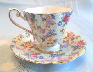 Royal Standard Rose Floral Chintz Fine Bone China Cup And Saucer
