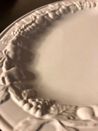 ANTIQUE RH Macy Co White Embossed RARE 12 1/2 Oval Serving Platter FROM Portugal 2
