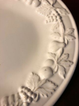 ANTIQUE RH Macy Co White Embossed RARE 12 1/2 Oval Serving Platter FROM Portugal 4