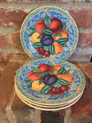 Set Of 4 Victoria & Beale Forbidden Fruit Salad - Dessert Plates Vintage