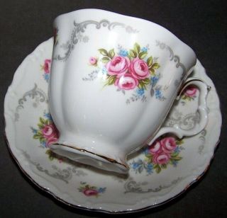 Vintage Royal Albert Teacup & Saucer - " Tranquility " Tranquility White W/ Gold