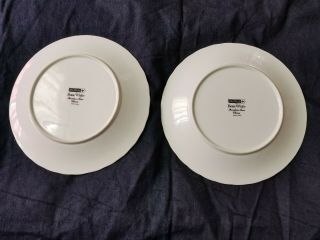 SHEFFIELD BONE WHITE PORCELAIN FINE CHINA Swirl Pattern DINNER PLATES - Set of 2 2