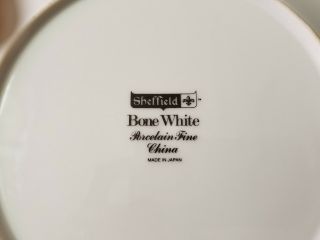 SHEFFIELD BONE WHITE PORCELAIN FINE CHINA Swirl Pattern DINNER PLATES - Set of 2 3