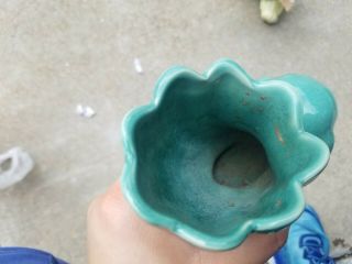 Van Briggle Turquoise Planter shell cornucopia teal green blue 4