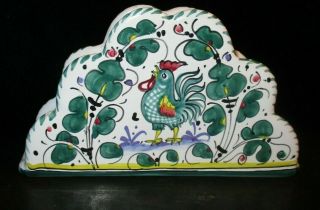 Cama Deruta Italian Pottery Napkin Holder Rooster
