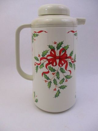Lenox - Holiday Holly Pattern - Thermos Thermal Carafe - 10.  5 " Tall (32c)