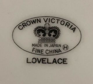 Vintage Crown Victoria LOVELACE Covered Vegetable Dish - Fine China Japan 1950s 5