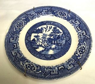 Homer Laughlin Blue And White Porcelain Plate With Asian Art 6 " K41 N6