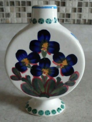 Vintage Hand Painted Vase Royal Copenhagen Denmark Flowers 378 103 5 " Tall