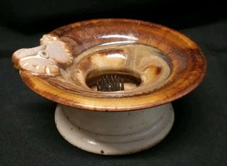 Vintage Colby Hand Thrown Art Pottery Ikebana Vase Flower Frog With Shell Design