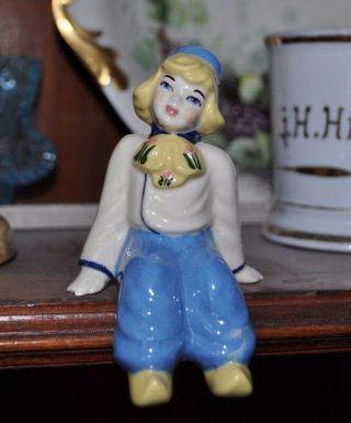 Vintage 1940s Ceramic Arts Studio Shelf Sitter Figurine Dutch Boy;