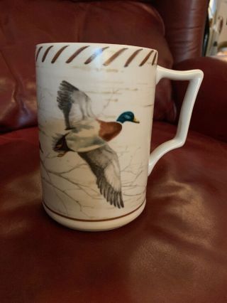 Lenox Riverwood Mallard Duck Accent Coffee Tea Mug Signed By Catherine Mcclurg