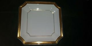 Vintage Porcelain Square Dish With Wide Gold Trim 7654