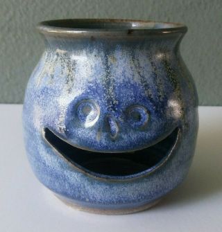 Fat Beagle Pottery - North Carolina Studio Art Pottery Smiley Face Vase / Votive
