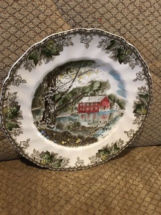Johnson Bros.  Friendly Village Made In England " The Well " Dinner Plate 10.  5 " Euc