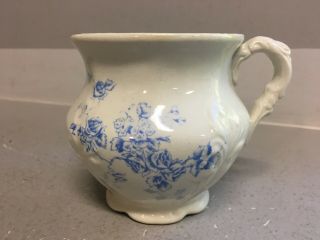 Blue Floral Shaving Mug/cup - The Wheeling Pottery Co