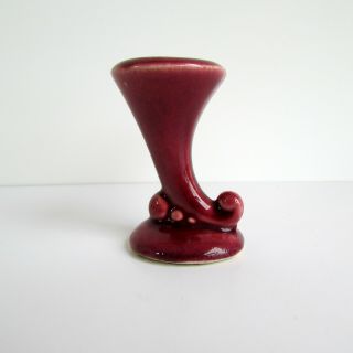 Shawnee Pottery Miniature Vase Burgundy Glaze Usa Mark
