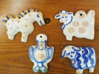 Group Of 4 M A Hadley Animal Wall Plaques,  Lamb,  Horse,  Duck,  Cow,  Louisville Ky