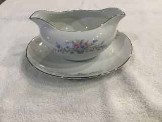 Fantasia By Florenteen Fine China Gravy Boat With Attached Underplate