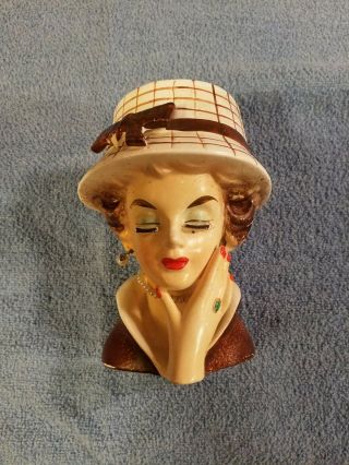 Vintage Lady Head Vase 5 " Rubens 476