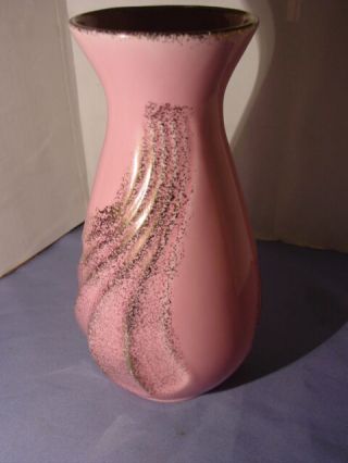 Vintage Mid Century Modern California Originals Pottery Pink & Gold Vase