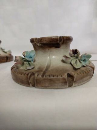 Italian Hand - crafted Floral Capodimonte Candle Holders 5