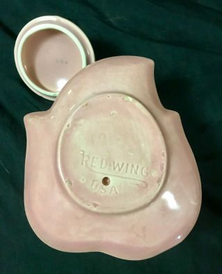 Red Wing Pottery - Luster Mazarin Pink Rose Sugar Bowl or Jam Jar 4 1/2 