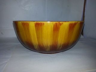 Bmp Blue Mountain Pottery Gold Harvest Brown Glaze Serving Salad Bowl