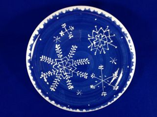 Hausenware Mary Jane Mitchell Snowflakes Hand - Painted 10.  5 " Dinner Plate (1 - 12)