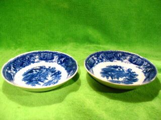 Two Antique Blue 5” Plate Marked Nonpareil B&l England
