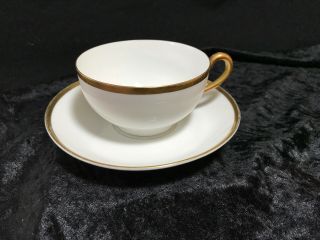 Bavaria China Baronial Flat Bouillon Cup & Saucer by Paul Muller 2