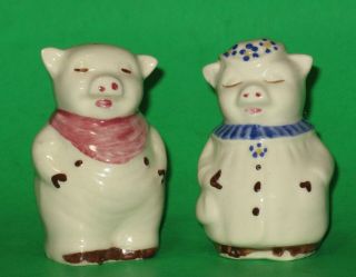 Vintage Shawnee Pottery Smiley & Winnie Pig 3 " Salt & Pepper Shaker Set