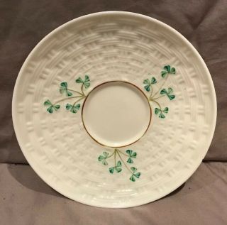 Belleek,  Irish Parian Porcelain,  " Shamrock " Trio,  Cup/saucer/plate
