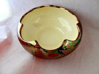 Vintage Pearl China Co. ,  Candy Dish,  Lusterware,  22k Gold Trim,  Scalloped Edging 3