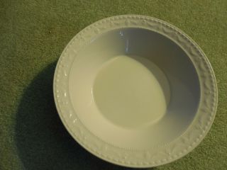 Kpm White Salad Bowl,  With Pretty Pattern On Rim,  9.  75 " Across