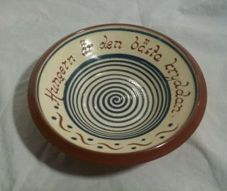 Famous Kai Krebs Swedish Potter Ceramic Bowl Signed " Hunger Is The Best Flavor "