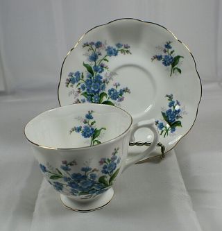 Vintage Royal Albert England Forget - Me - Not Pattern Cup And Saucer