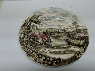 Johnson Brothers Tally Ho 10 5/8 " Dinner Plate “full Cry” English Hunting Scene