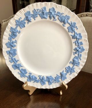 Vintage Wedgwood Queens Ware Blue Lavender On White Tray Cake Plate 10.  5”