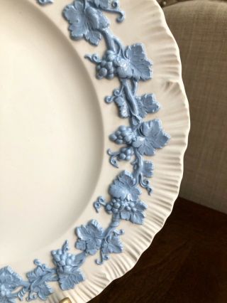 Vintage Wedgwood Queens Ware Blue Lavender On White Tray Cake Plate 10.  5” 2