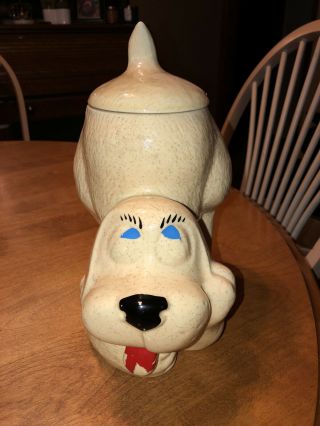 Vintage Mccoy Brown Hound Dog Puppy Ceramic Pottery Cookie Jar Lancaster 0272