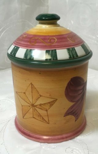 Villeroy & Boch Gallo Design Canister With Star And Bow - 4 1/2 " D