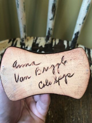 Anna Van Briggle Pottery Double Bud Vase in Brown Drip Glaze 4