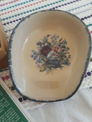 Home and Garden Party LTD Spoon Rest Floral Flowers & Blue Design 2003 Stoneware 2