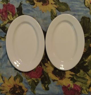 Vintage 2 Buffalo China Restaurant Ware Oval Dinner Plates