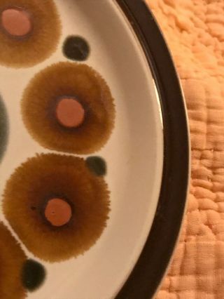 Vintage Plate Style House Stoneware Salad Dessert Small Brown circles Japan 4